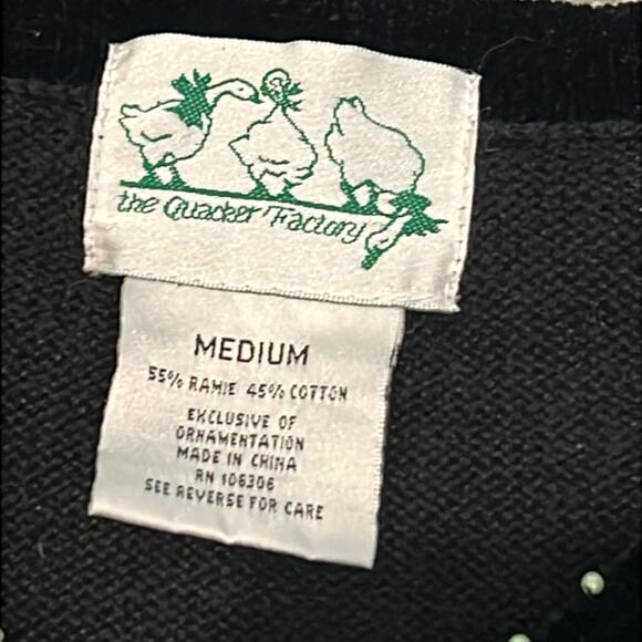 The Quacker Factory Sweater Woman’s‎ M Med Christmas Sequined Velour V-neck Cozy - Picture 5 of 16